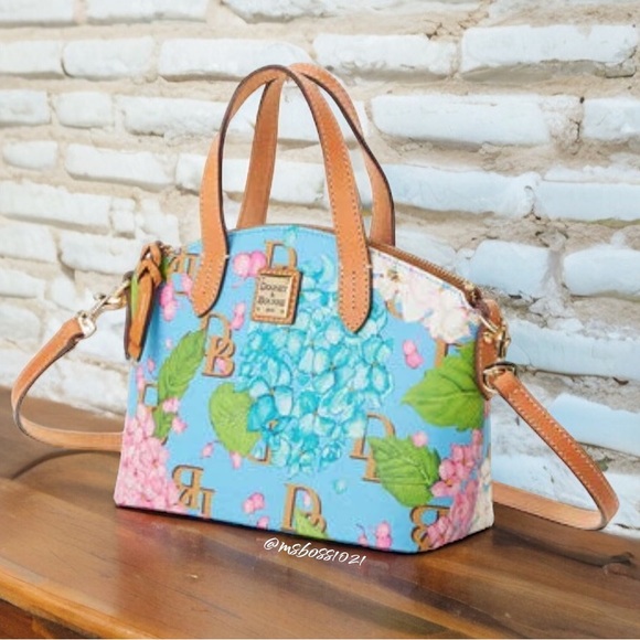 Dooney & Bourke Hydrangea Ruby Satchel + Continental Wallet  NWT - Picture 3 of 9